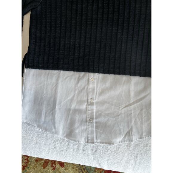 $82 English Factory Navy Blue White Combo Layered Shirt Sweater Top Preppy Sz-S - Picture 10 of 10